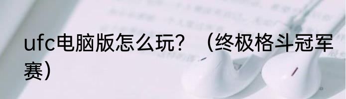ufc电脑版怎么玩？（终极格斗冠军赛）