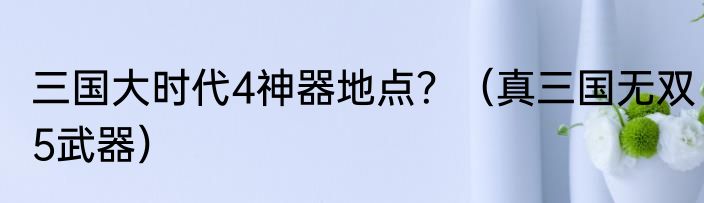 三国大时代4神器地点？（真三国无双5武器）