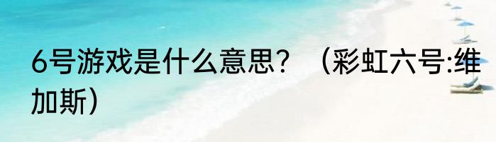 6号游戏是什么意思？（彩虹六号:维加斯）