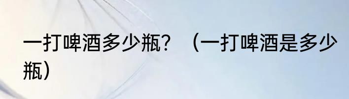 一打啤酒多少瓶？（一打啤酒是多少瓶）