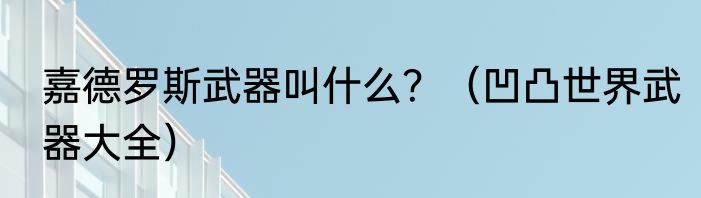 嘉德罗斯武器叫什么？（凹凸世界武器大全）