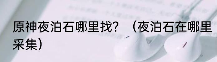 原神夜泊石哪里找？（夜泊石在哪里采集）