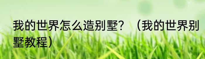 我的世界怎么造别墅？（我的世界别墅教程）