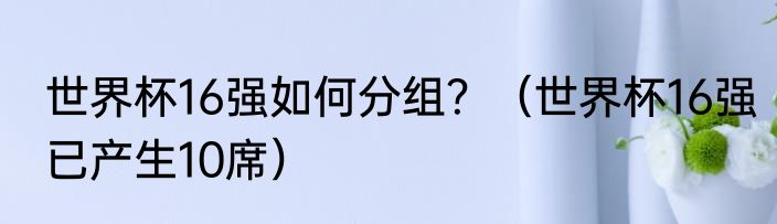 世界杯16强如何分组？（世界杯16强已产生10席）