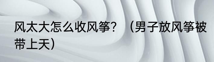 风太大怎么收风筝？（男子放风筝被带上天）