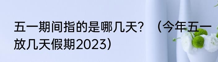 五一期间指的是哪几天？（今年五一放几天假期2023）