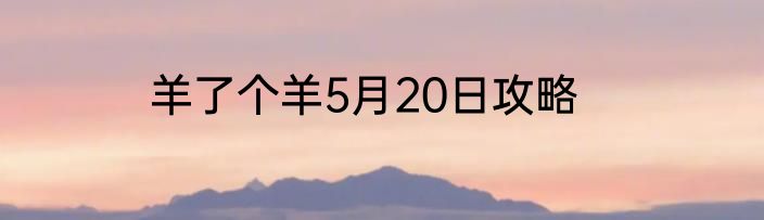 羊了个羊5月20日攻略