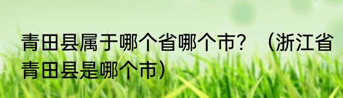 青田县属于哪个省哪个市？（浙江省青田县是哪个市）