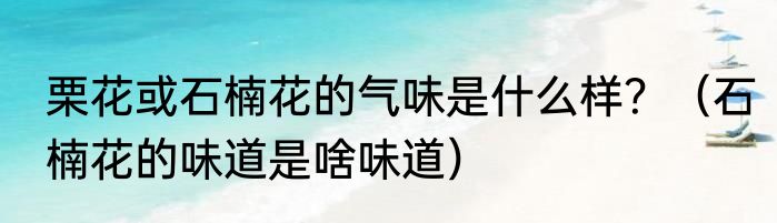 栗花或石楠花的气味是什么样？（石楠花的味道是啥味道）