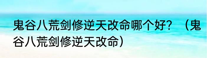 鬼谷八荒剑修逆天改命哪个好？（鬼谷八荒剑修逆天改命）