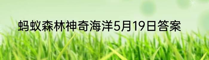 蚂蚁森林神奇海洋5月19日答案