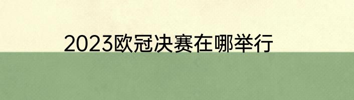 2023欧冠决赛在哪举行