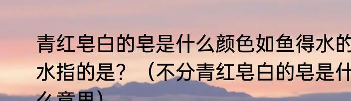 青红皂白的皂是什么颜色如鱼得水的水指的是？（不分青红皂白的皂是什么意思）