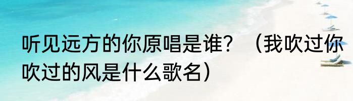 听见远方的你原唱是谁？（我吹过你吹过的风是什么歌名）