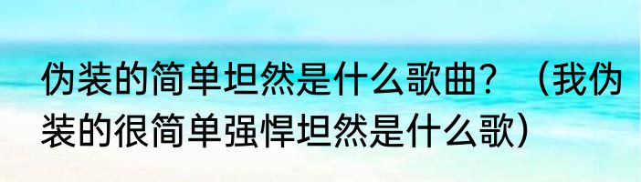 伪装的简单坦然是什么歌曲？（我伪装的很简单强悍坦然是什么歌）