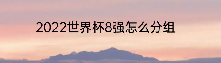 2022世界杯8强怎么分组