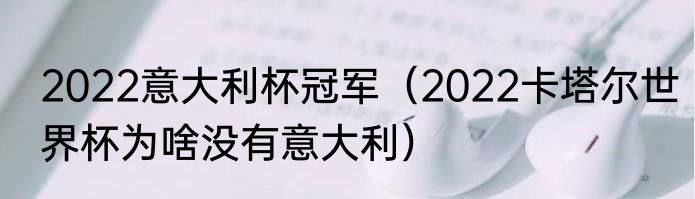 2022意大利杯冠军（2022卡塔尔世界杯为啥没有意大利）