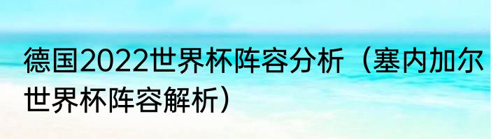 德国2022世界杯阵容分析（塞内加尔世界杯阵容解析）