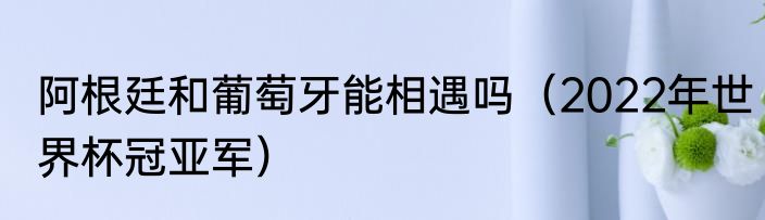 阿根廷和葡萄牙能相遇吗（2022年世界杯冠亚军）