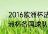 2016欧洲杯法国队阵容（2021年欧洲杯各国球队阵容）