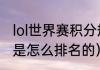 lol世界赛积分规则（lpl夏季赛积分榜是怎么排名的）