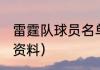 雷霆队球员名单2021（雷霆亚历山大资料）
