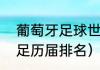 葡萄牙足球世界历届排名（亚洲杯男足历届排名）