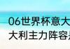 06世界杯意大利阵容（06年世界杯意大利主力阵容是怎样的）