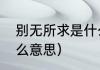 别无所求是什么意思（别无所求是什么意思）