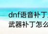 dnf语音补丁放哪个文件夹（地下城武器补丁怎么不显示）