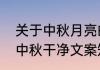 关于中秋月亮的文案短句干净治愈（中秋干净文案短句配表情）