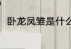 卧龙凤雏是什么意思？（卧龙凤雏）