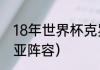18年世界杯克罗地亚阵容？（克罗地亚阵容）