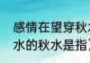 感情在望穿秋水什么意思？（望穿秋水的秋水是指）