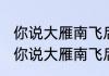 你说大雁南飞后和我一起走原版？（你说大雁南飞后和我一起走是什么歌）