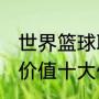 世界篮球联赛排名前30名（世界最有价值十大体育赛事）