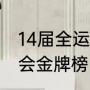 14届全运会金牌榜（中国第14届奥运会金牌榜）