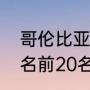 哥伦比亚足球世界排名（男足世界排名前20名）