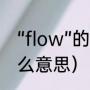 “flow”的中文意思是什么（FLOW什么意思）