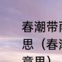 春潮带雨晚来急和它下一句是什么意思（春潮带雨晚来急野渡无人舟自横意思）