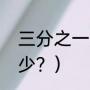 三分之一是指多少？（三分之一是多少？）