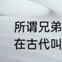 所谓兄弟情义到底是什么？（兄弟情在古代叫什么？）