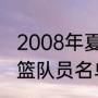 2008年夏洛特黄蜂队球员？（辽宁男篮队员名单？）