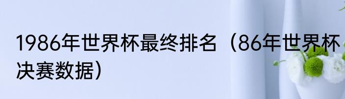 1986年世界杯最终排名（86年世界杯决赛数据）