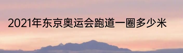 2021年东京奥运会跑道一圈多少米