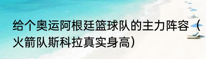 给个奥运阿根廷篮球队的主力阵容（火箭队斯科拉真实身高）