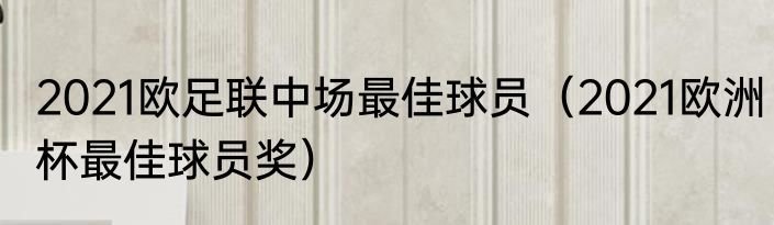 2021欧足联中场最佳球员（2021欧洲杯最佳球员奖）