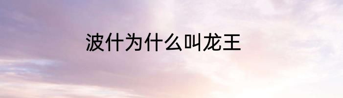 波什为什么叫龙王