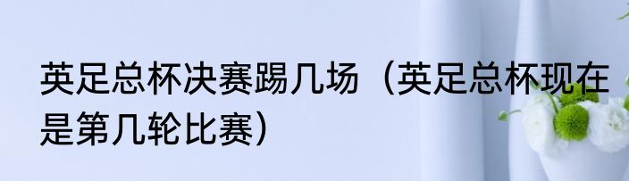 英足总杯决赛踢几场（英足总杯现在是第几轮比赛）