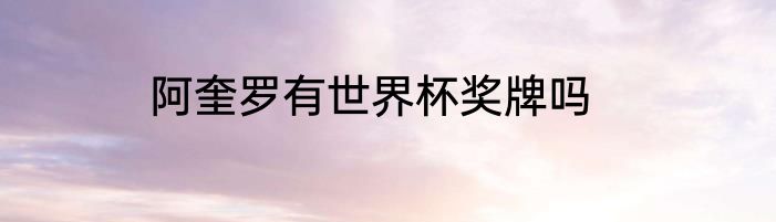 阿奎罗有世界杯奖牌吗